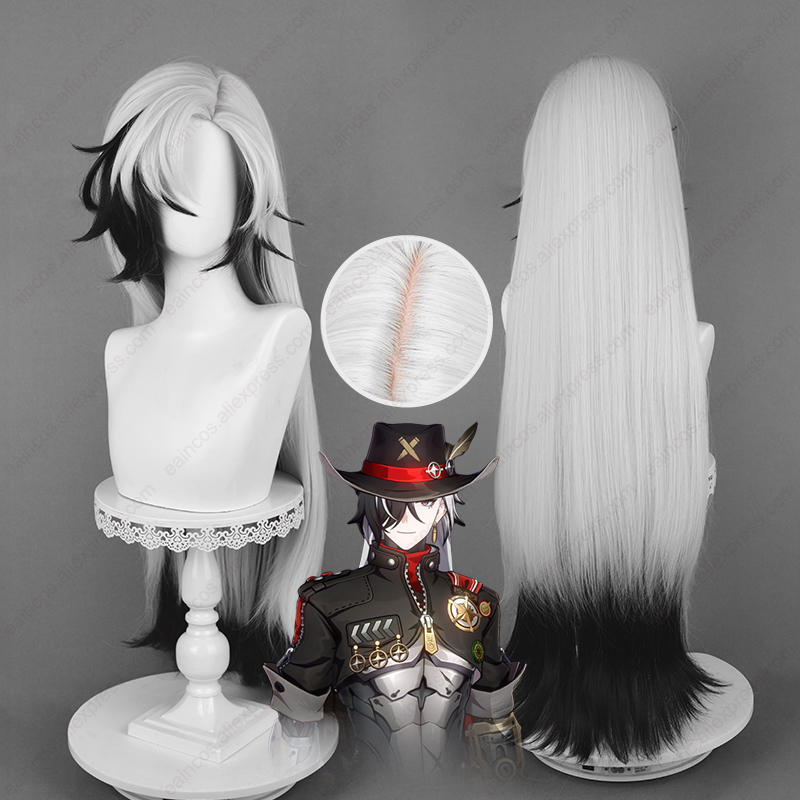 Anime Cosplay Long Black Hair - HSR Boothill 코스프레 가발, 길이 92cm,