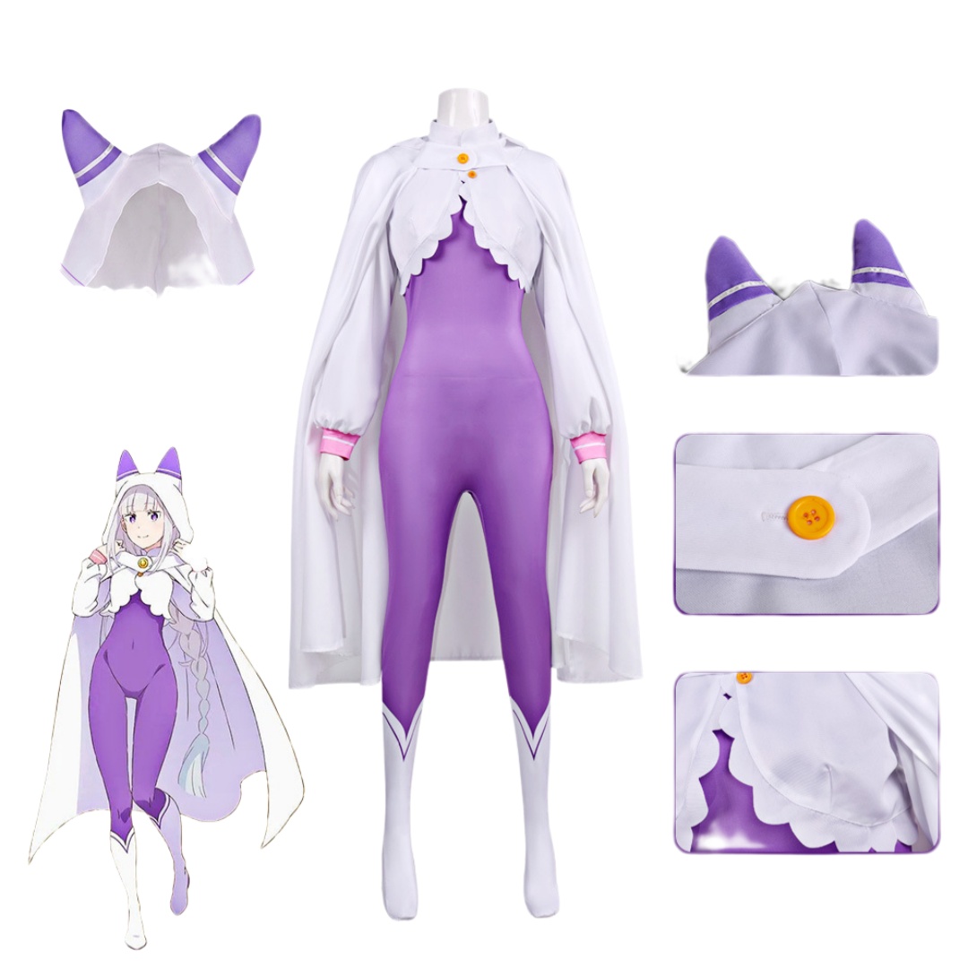 Anime Cosplay Re Zero - Re Zero 에밀리아 코스프레 의상 가발