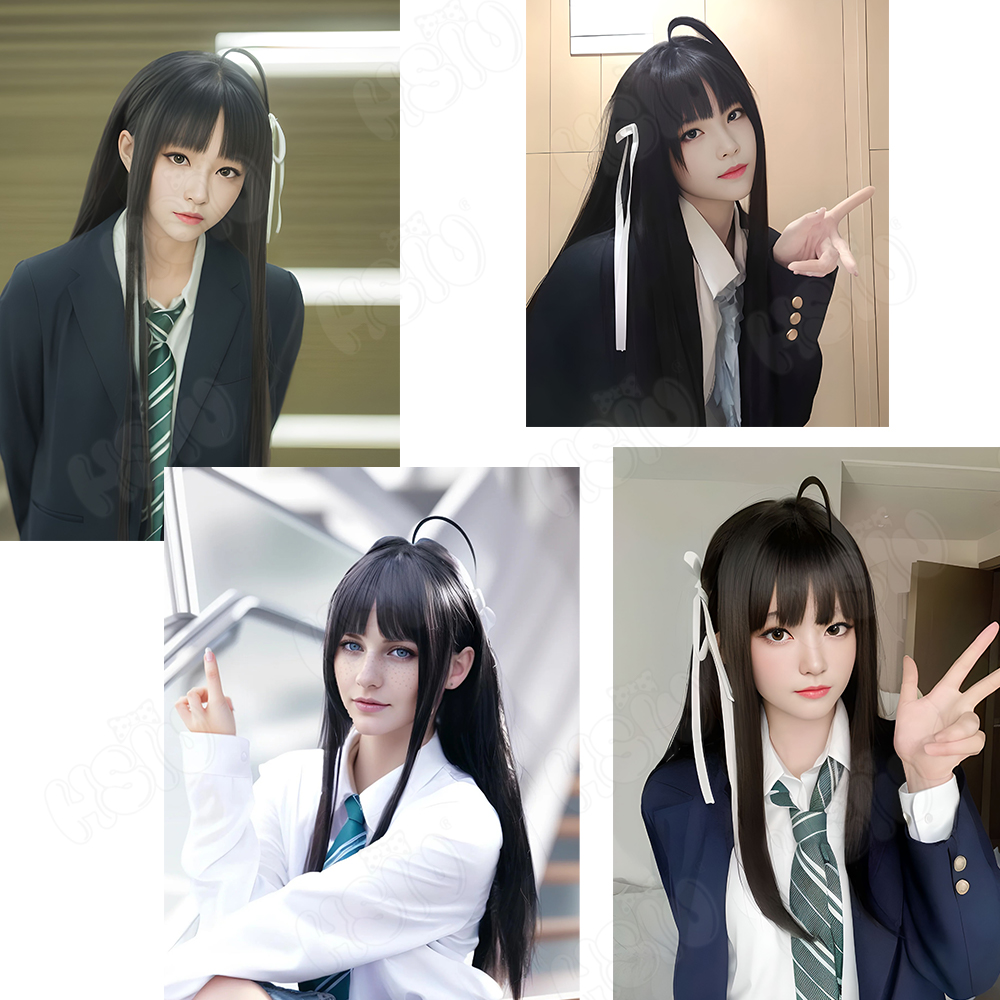 아와 스바루 코스프레 가발 HSIU 80CM 블랙 롱헤 - Anime Cosplay Long Black Hair 리뷰 및 가격