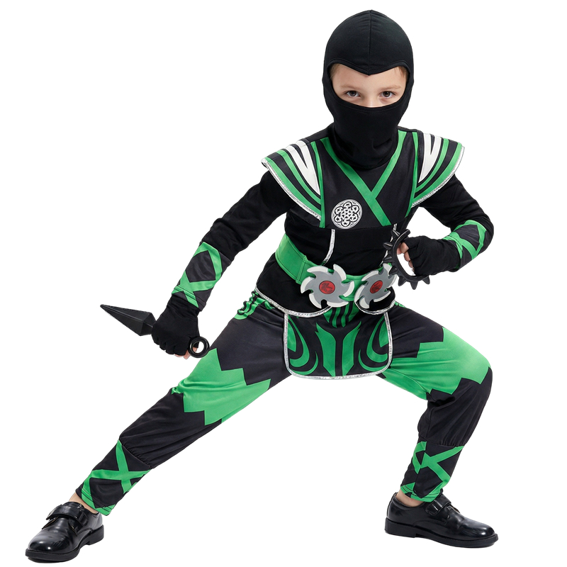 일본 닌자 의상 세트 어린이용 녹색 사무라이 드레스업  - Anime Cosplay Kid 리뷰 및 가격