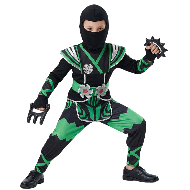 일본 닌자 의상 세트 어린이용 녹색 사무라이 드레스업  - Anime Cosplay Kid 리뷰 및 가격
