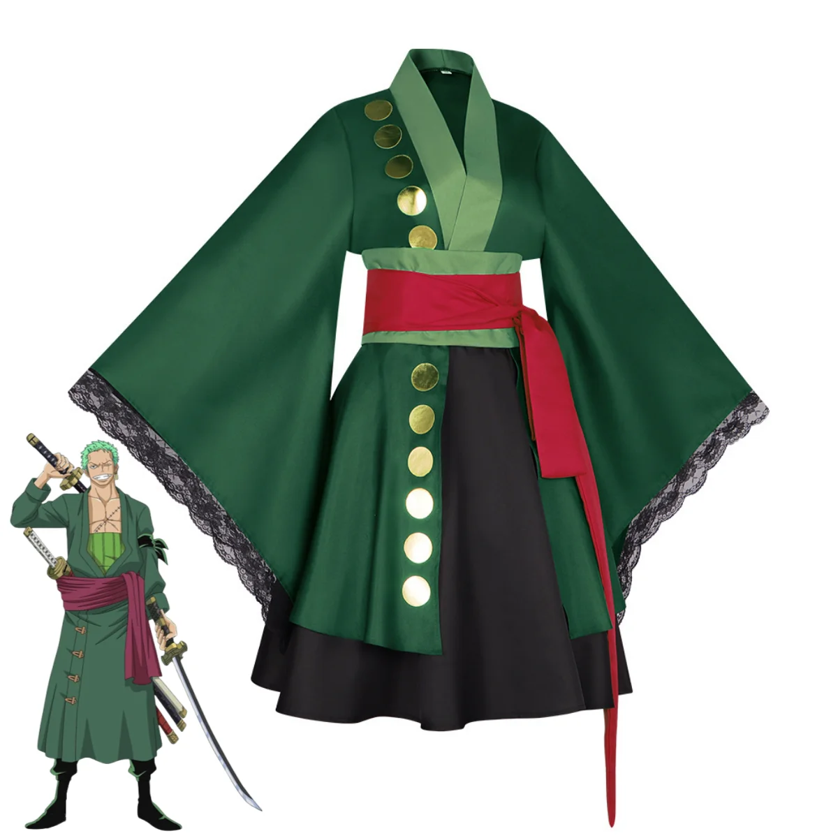 XqAnime 로로노아 조로 코스프레 의상 와노쿠니 여 - Anime Zoro Cosplay Female 리뷰 및 가격
