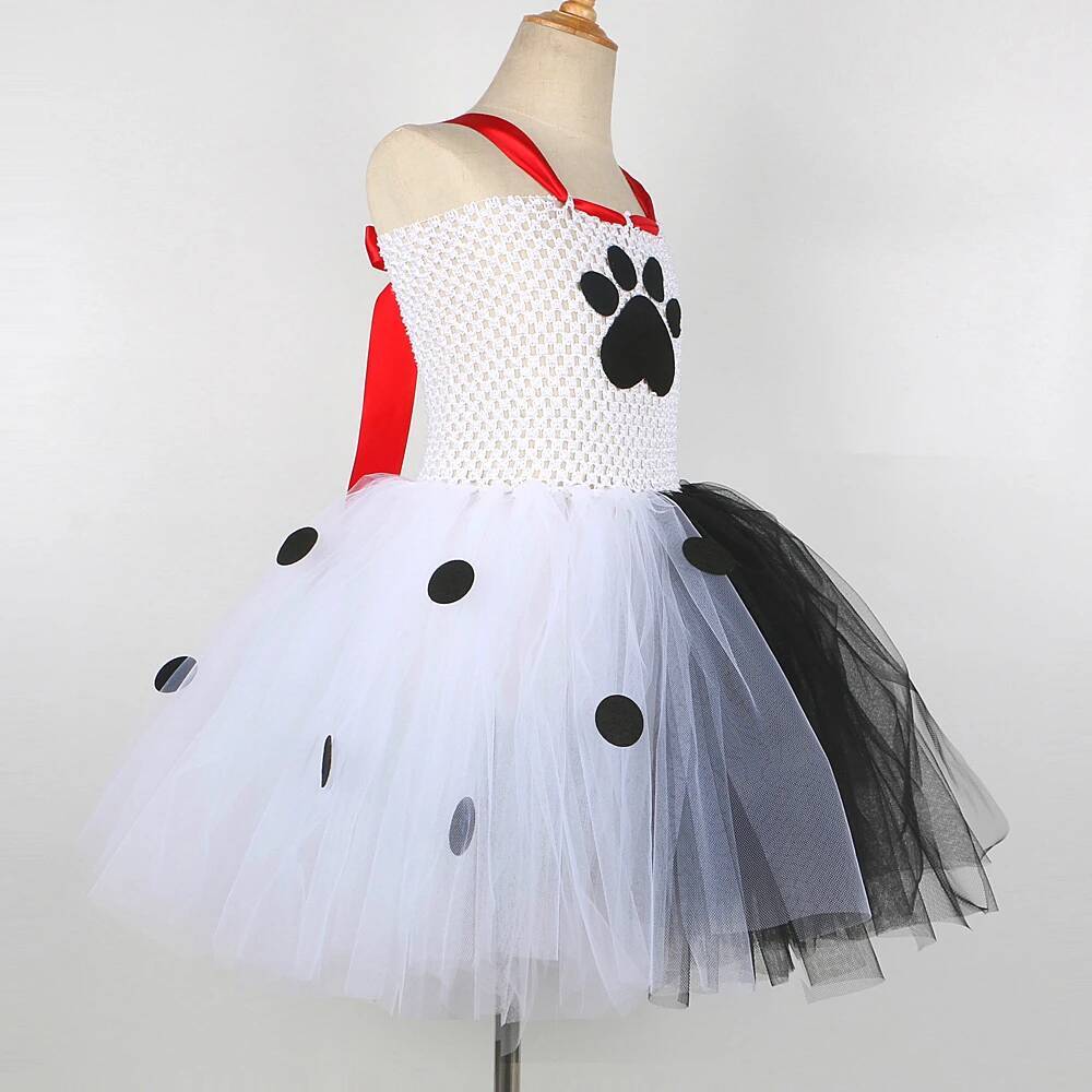 달마시안 개 투투 드레스 아기 소녀를위한 흰색 검은 반 - Anime Cosplay Simple 리뷰 및 가격