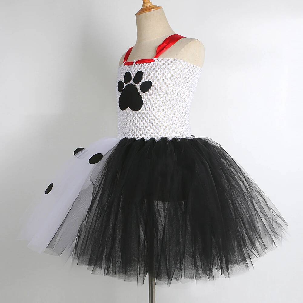 달마시안 개 투투 드레스 아기 소녀를위한 흰색 검은 반 - Anime Cosplay Simple 리뷰 및 가격