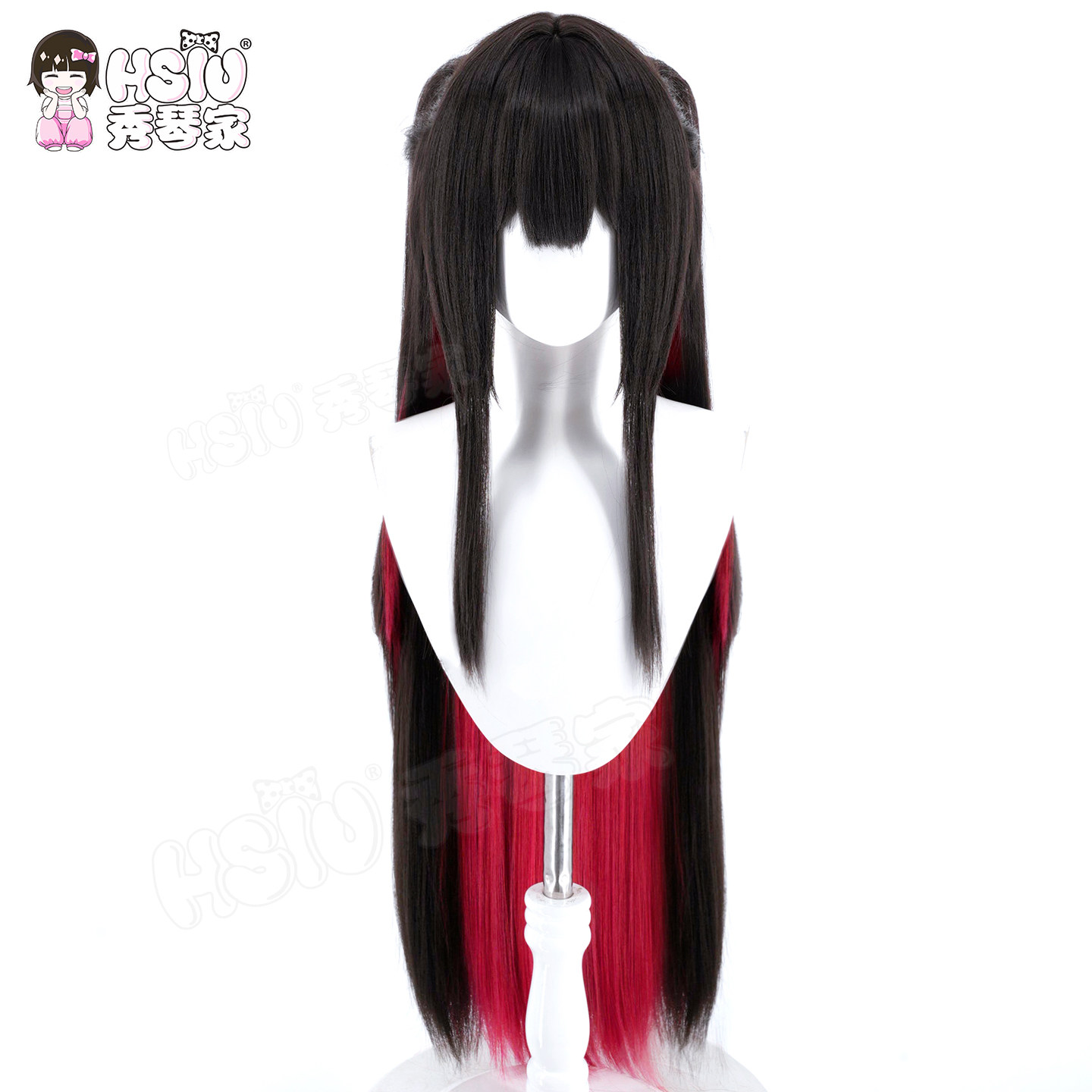 HSIU 게임 아즈르 레인 하츠즈키 코스프레 가발 95 - Anime Cosplay Long Black Hair 리뷰 및 가격