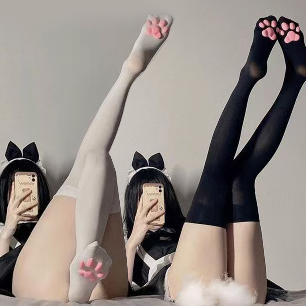 3D 실리콘 패드가 있는 귀여운 탄력 양말, 발바닥 모 - Anime Cosplay Com 리뷰 및 가격