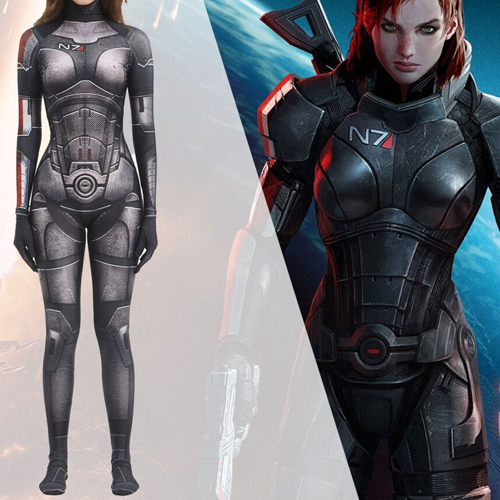 할로윈 성인 여성용 매스 이펙트 펨셰프 N7 아머 코스 - Anime Cosplay Armor 리뷰 및 가격