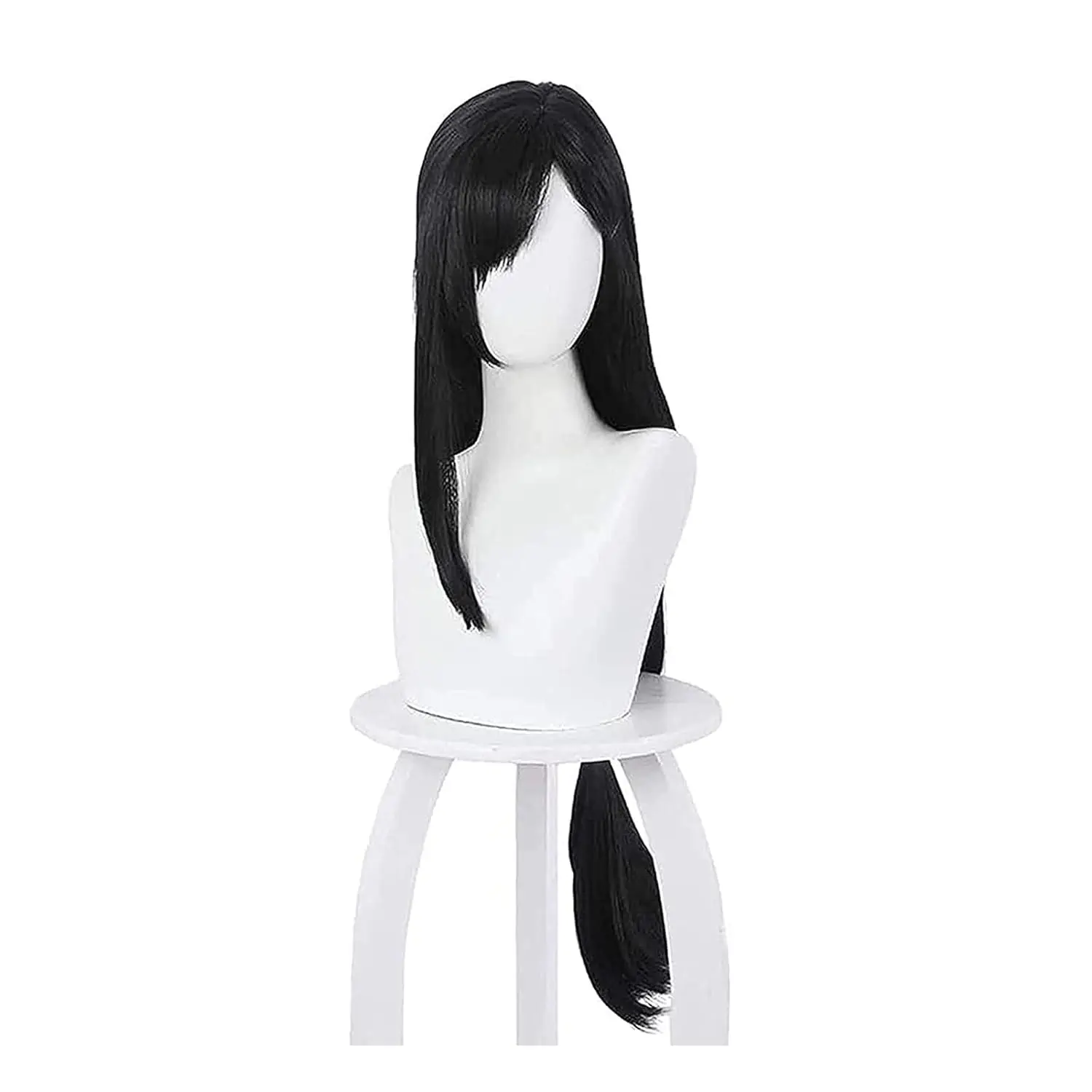 티파 록하트 코스프레 가발 애니메이션 롱 블랙 스트레이 - Anime Cosplay Long Black Hair 리뷰 및 가격