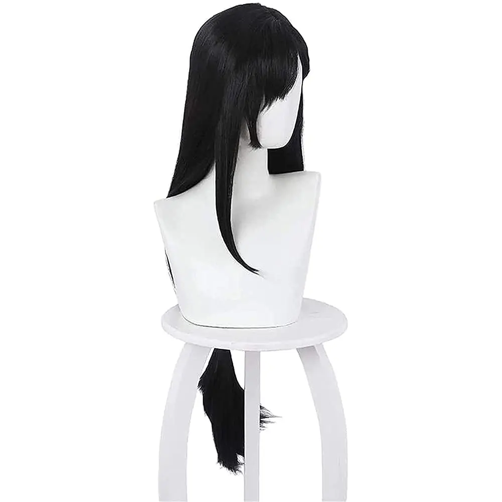 티파 록하트 코스프레 가발 애니메이션 롱 블랙 스트레이 - Anime Cosplay Long Black Hair 리뷰 및 가격