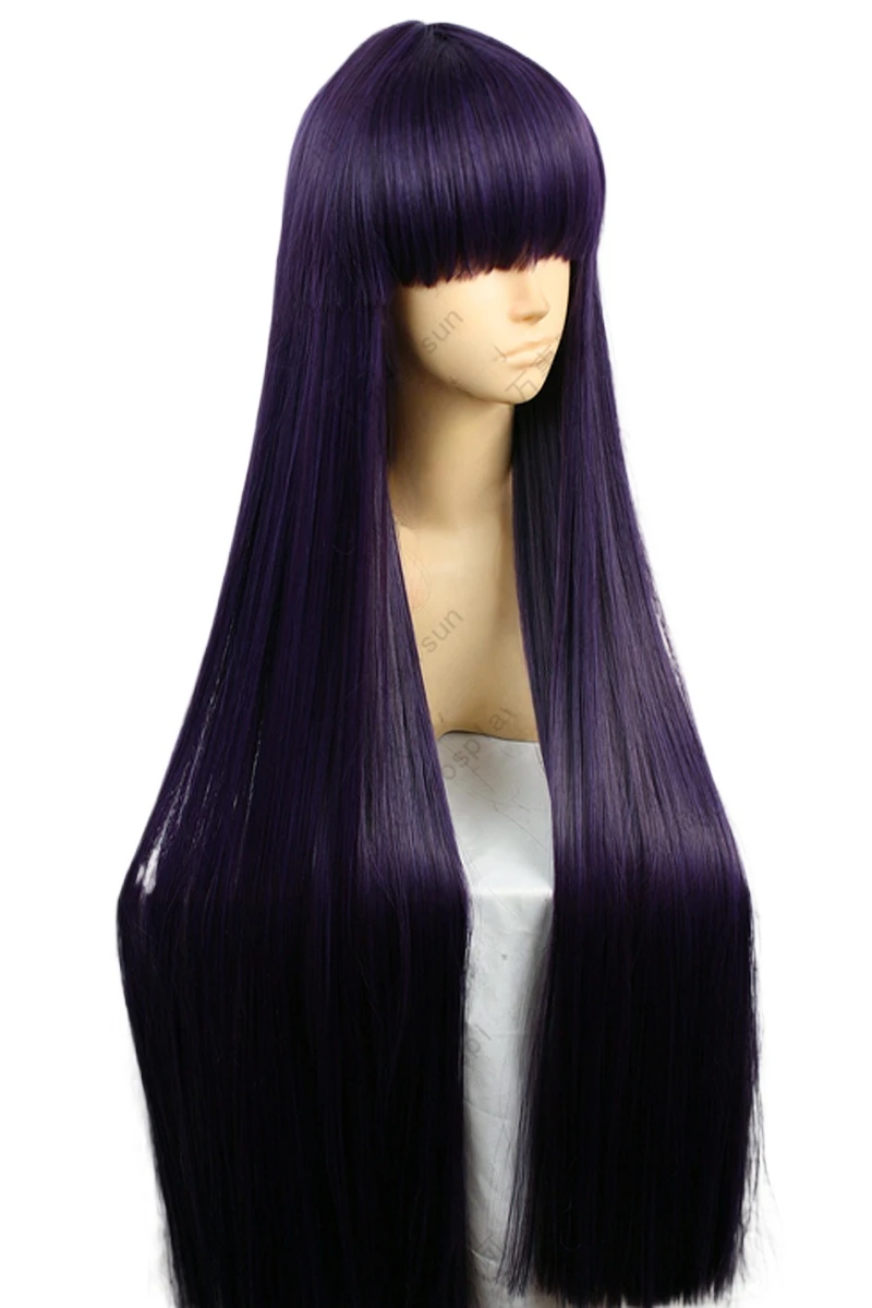 선원 화성 히노 레이 100CM 롱 스트레이트 퍼플 블 - Anime Cosplay Long Black Hair 리뷰 및 가격