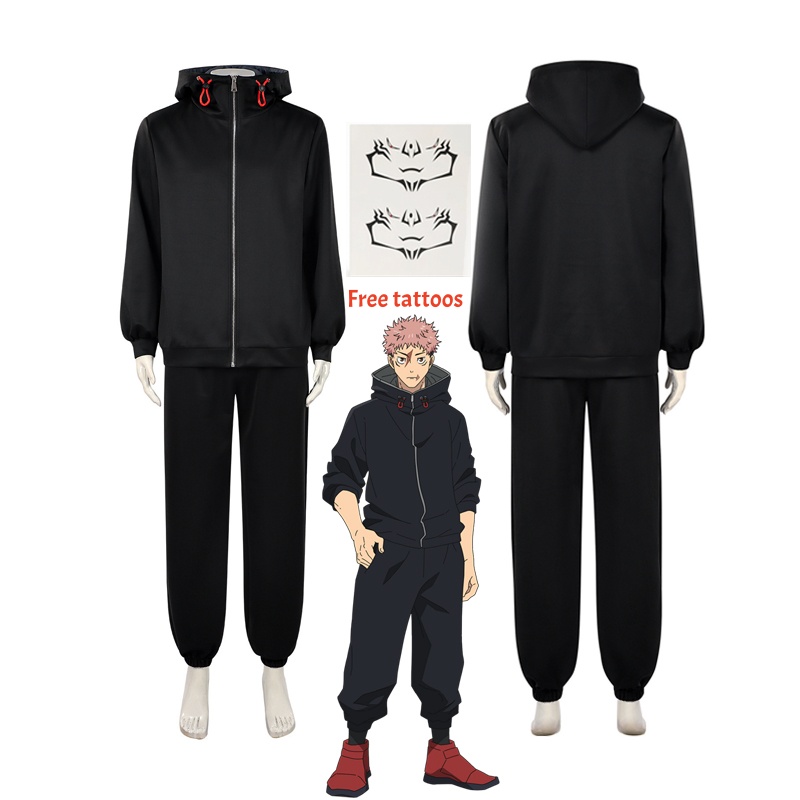 주주츠 케이센 이타도리 유지 코스프레 의상 세트 (가발 - Anime Cosplay Jujutsu Kaisen 리뷰 및 가격