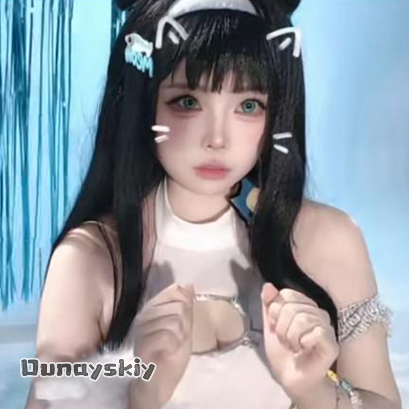 CR817GODDESSS 애니메이션 VICTORYRY  - Anime Cosplay Long Black Hair 리뷰 및 가격