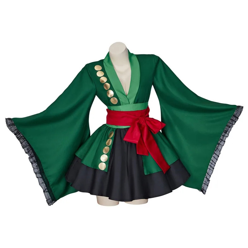 Roronoa Zoro 여성 코스프레 의상 로리타 그린 - Anime Zoro Cosplay Female 리뷰 및 가격