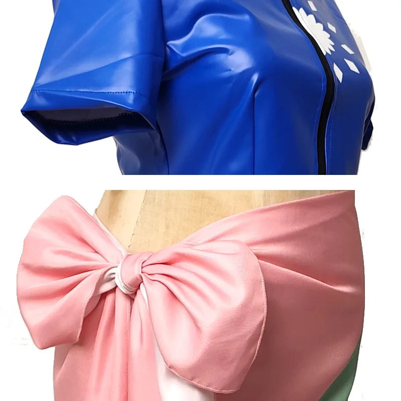 여성 니코 로빈 코스프레 투피스 의상 블루 크롭탑 핑크 - Anime Cosplay Nico Robin 리뷰 및 가격